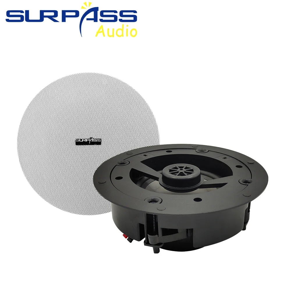 

HiFi In Ceiling Speaker Audio PA Systems 25W Surround Stereo Sound 8Ohm for Home Background Music Player Coxial Public Broadcast