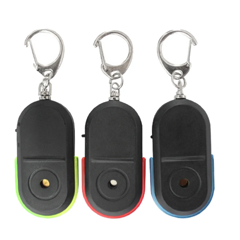 Mini Anti-Lost Whistle Key Finder Wireless Alarm Smart Tag Key Locator Keychain Tracker Whistle Sound LED Light Tracker