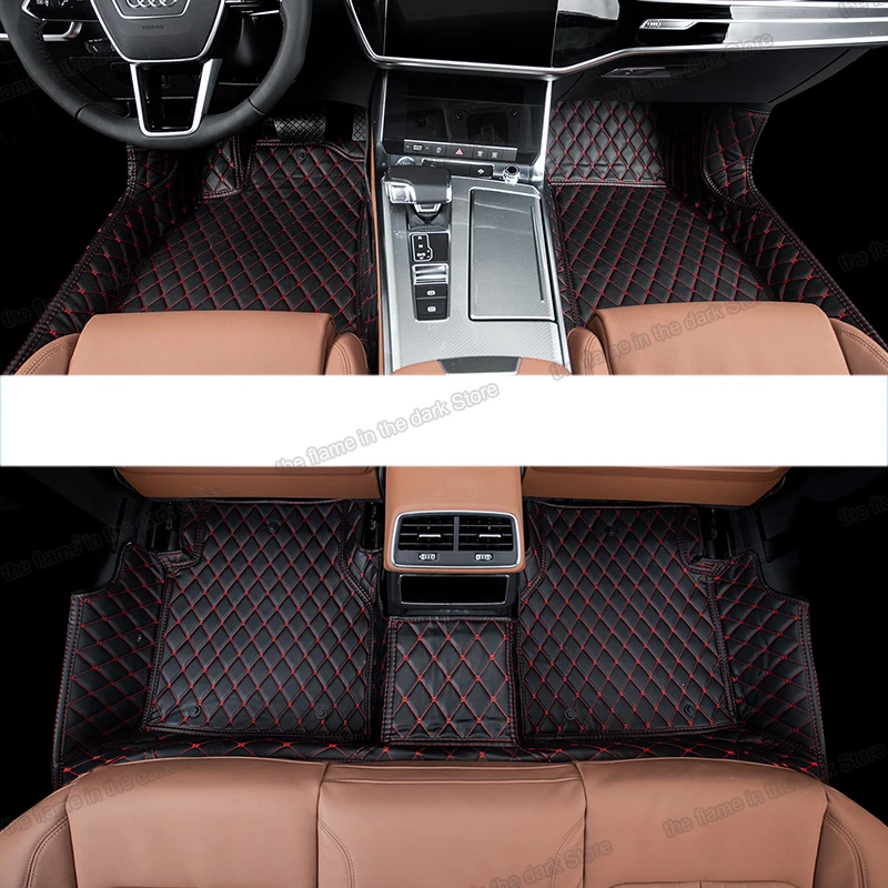 Tapis de sol de voiture en cuir pour Audi, tapis de style