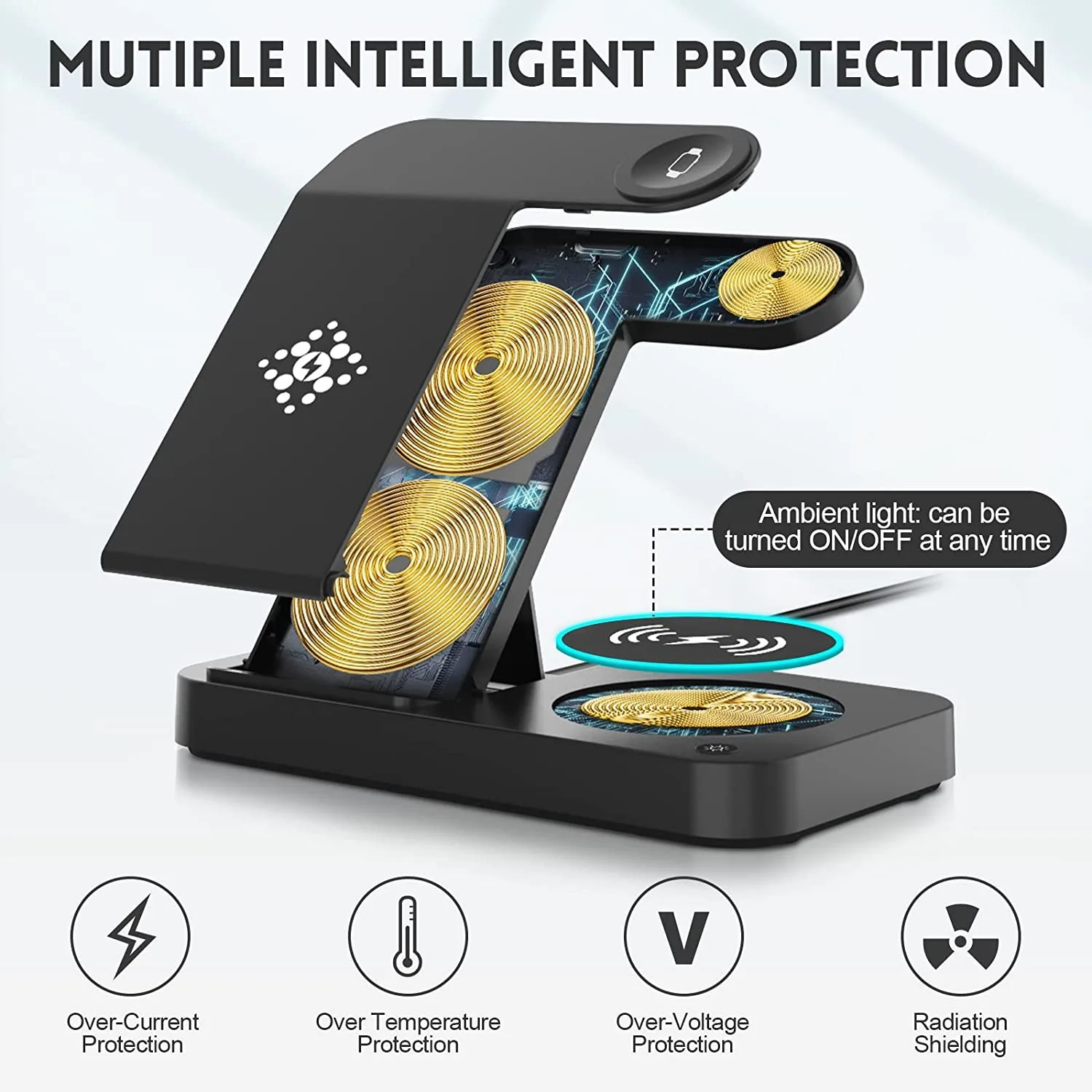 15W 3 In 1 Fast Wireless Charger Stand For iPhone 14 13 12 11 X 8 Apple Watch Foldable Charging Dock Station for Airpods IWatch