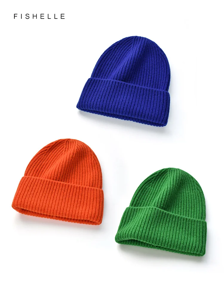 

Solid wool at women autumn winter tick warm knitted teenae wool cap men beanie Cristmas ifts