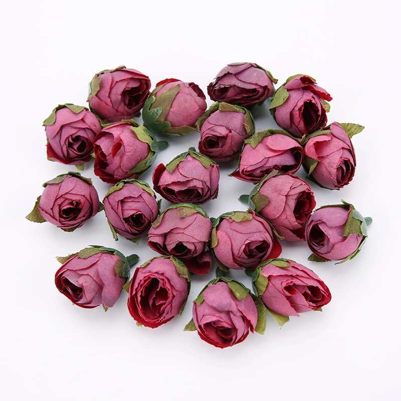 10-Piece Set of Rose Tea Buds Artificial Silk Flowers