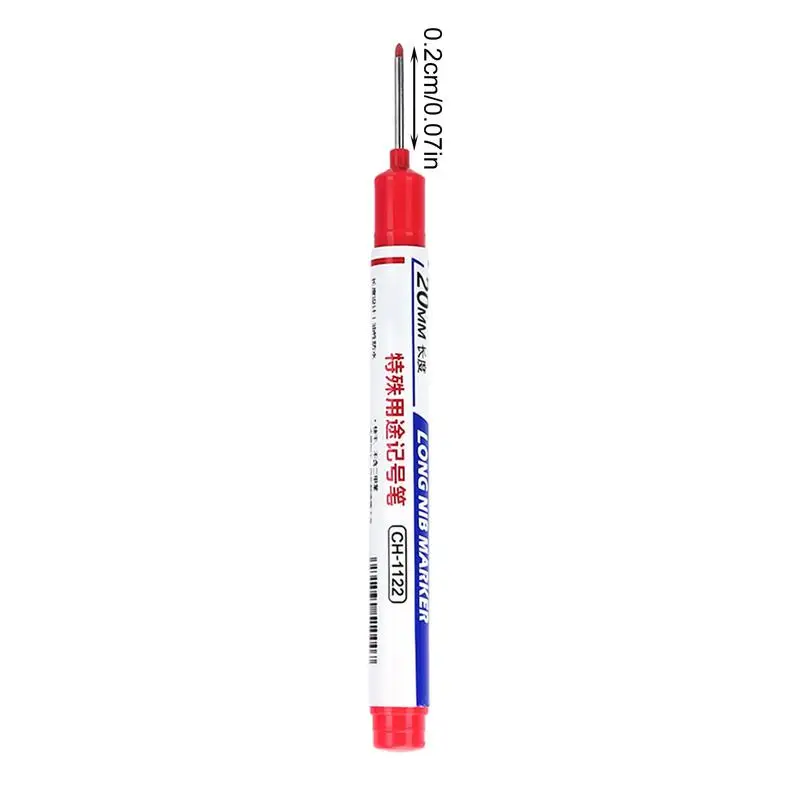 Long Head Deep Hole Marker Long Nose Mechanical Pen Drill Hole Marker Colorful Waterproof Carpenter Ink Pen For Glass