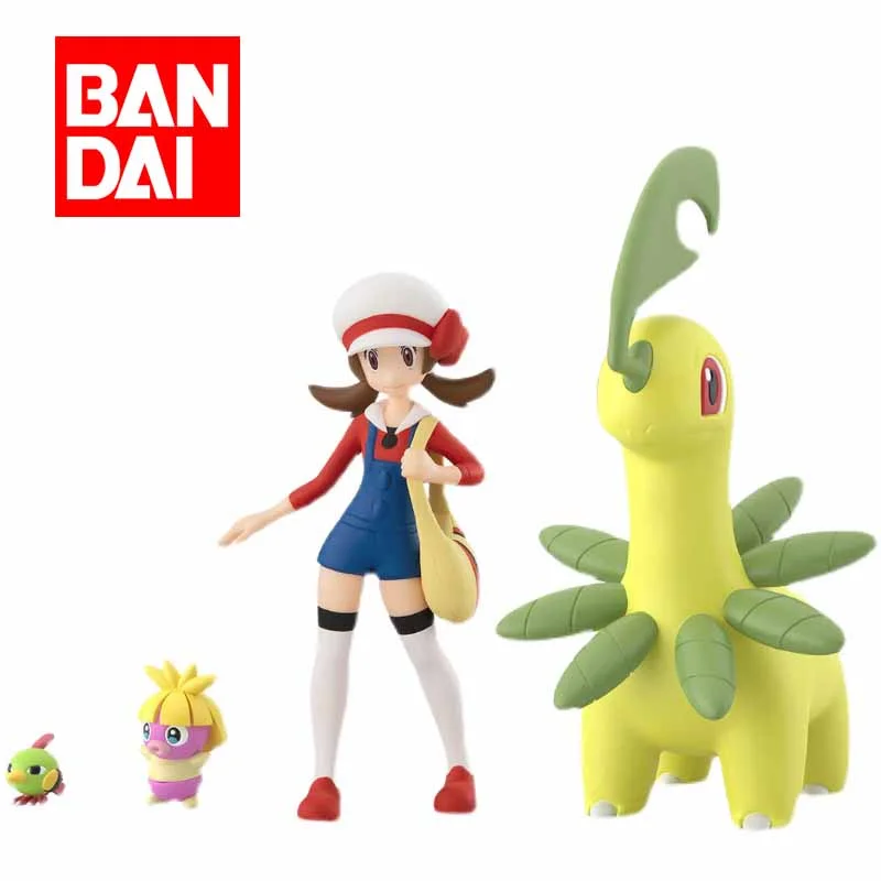 

Original Bandai Pocket Monsters Pokemon Scale World Johto Region Lyra Smoochum Natu Bayleef PVC Action Figure Anime Model Toys
