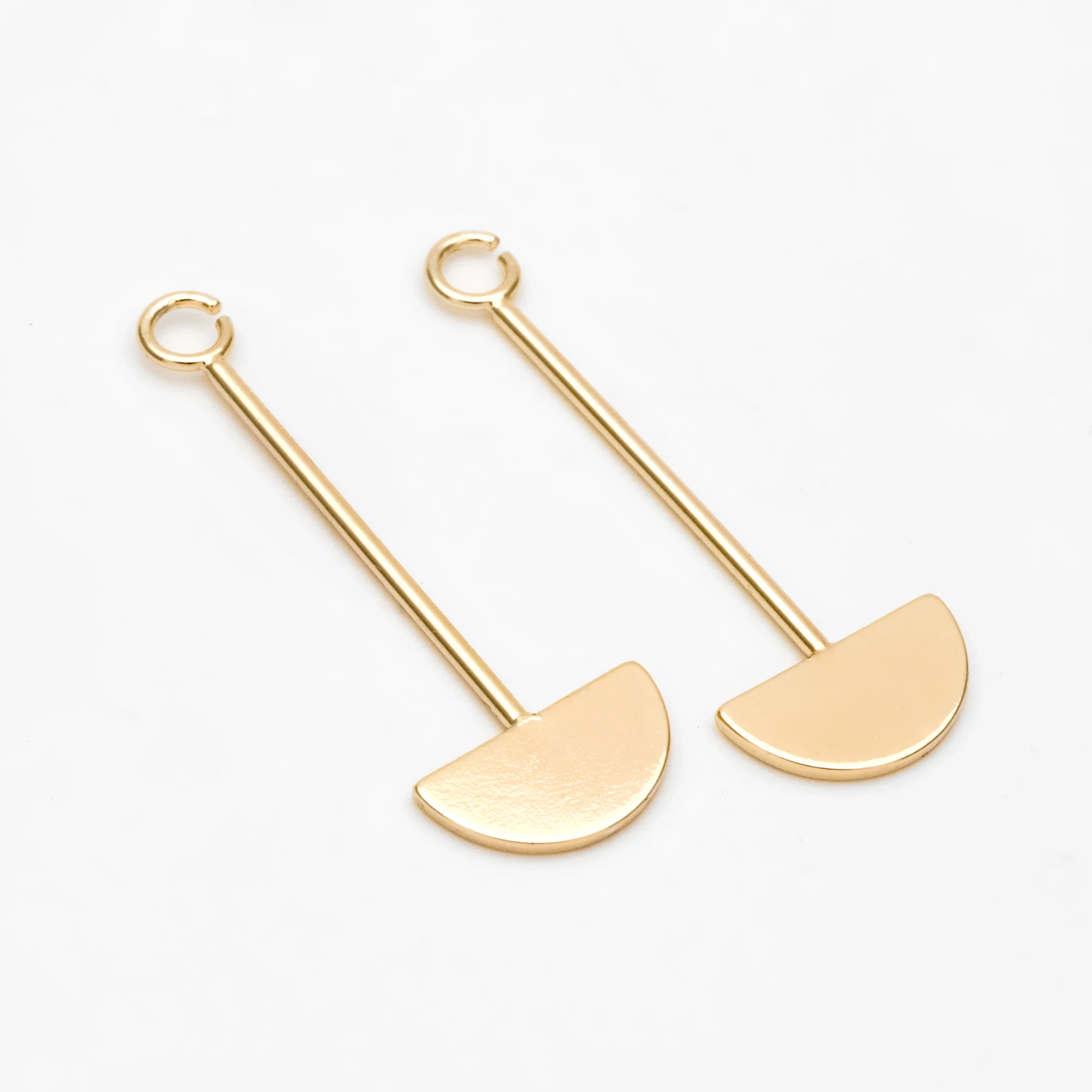 

10pcs Bar Semi-Circle Charms, 37x13mm, Gold Plated Brass Half Round Pendants (GB-3302)