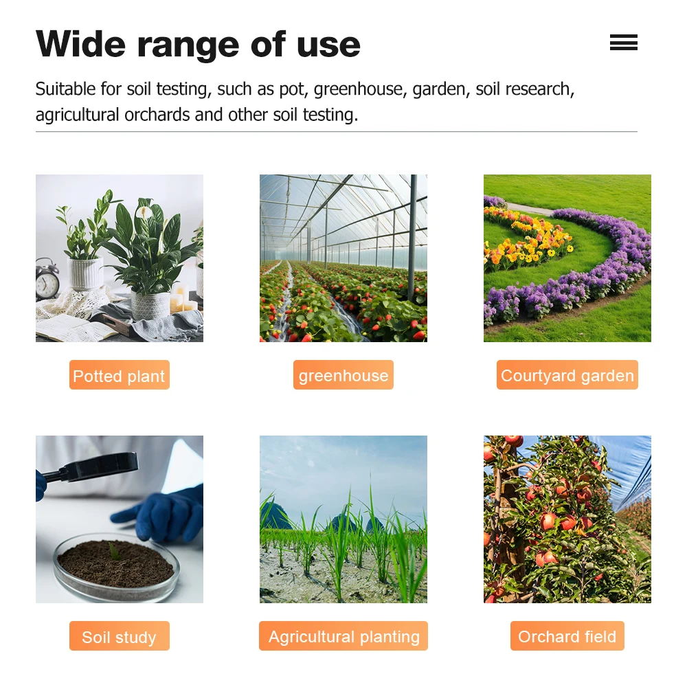 Handheld Soil Moisture Meter Professional Soil Tester Moisture/PH/Fertility Detection Gardening Measuring Tool for Flower Plant