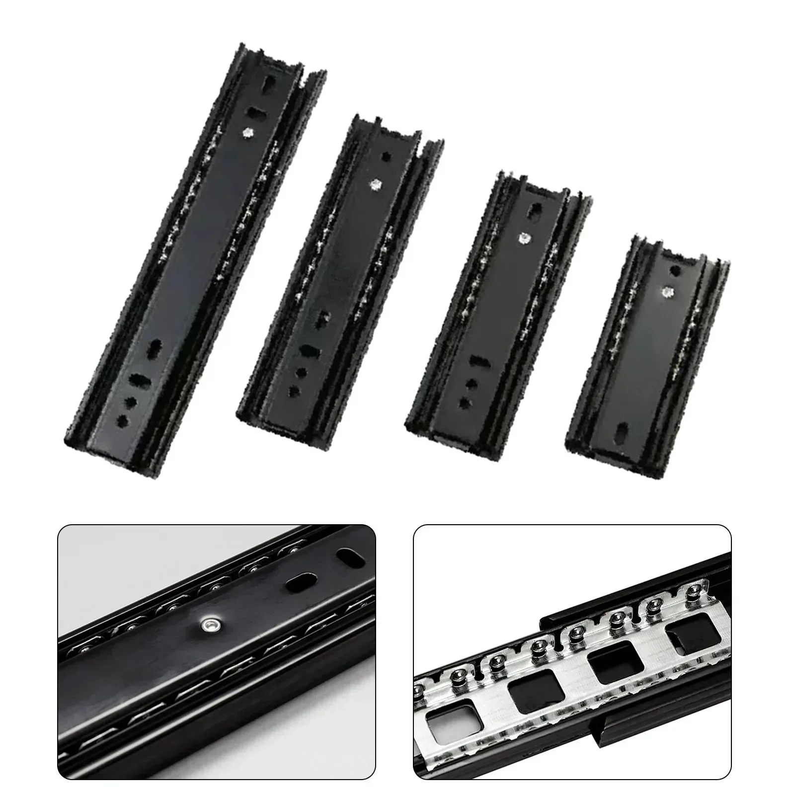45mm Drawer Slides Wide 5"6"8" Ultra Short Small Drawer Slides Folding Three -Section Guide Cabinet Furniture Hardware