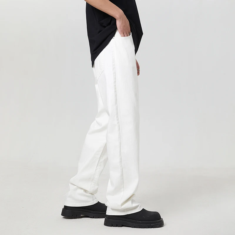 Korean style trendy mop jeans men's loose straight street fashion simple high-end casual all-matchinstrousers
