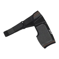 Adjustable Breathable Shoulder Support Brace with Compression Strap - L - XL (Black)