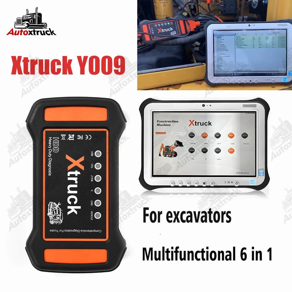 

OBD2 scanner Xtruck Y009 Excavator construction machinery diagnostic tools Multifunctional heavy duty truck with FZG1 tablet