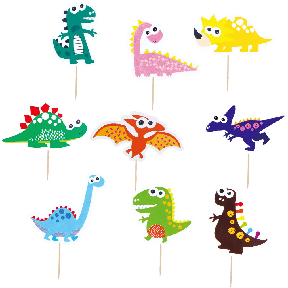 

Cartoon Dinosaur Cake Toppers Coconut Tree Happy Birthday Cake Decoration Kids Dinosaur Birthday Party Supplies Cake Accessories