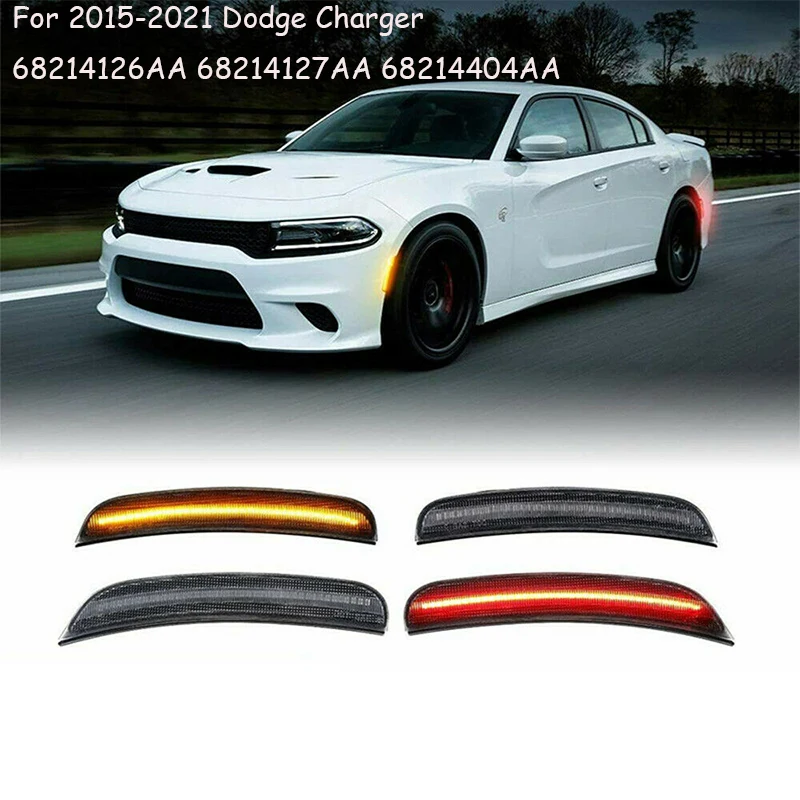 thumbnail image 1 of 68214126AA 68214127AA 68214404AA 68214405AA Luces de posición laterales LED delanteras y traseras con lente ahumada para Dodge Charger 2015 ~ 2021, 1 of 4