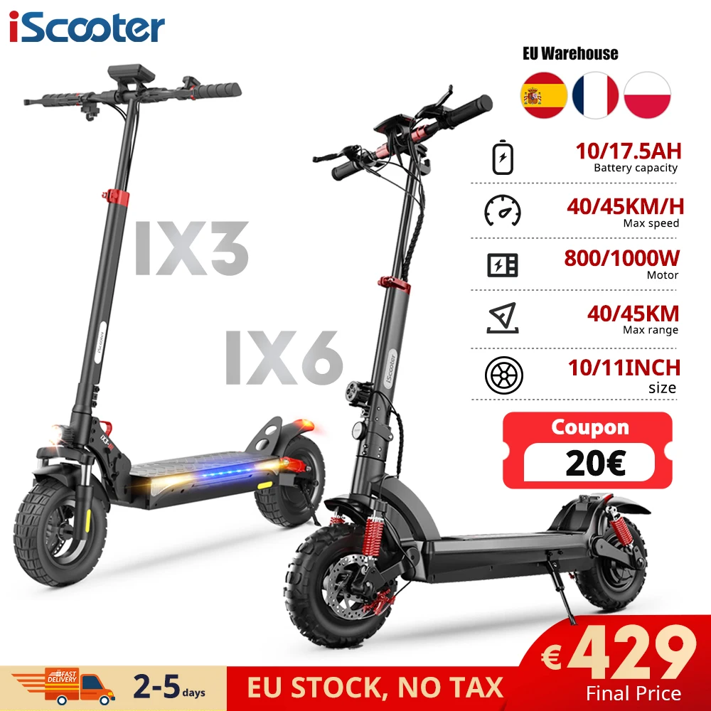 iScooter IX4/IX6 Electric Scooter 800W/1000W Powerful Electric