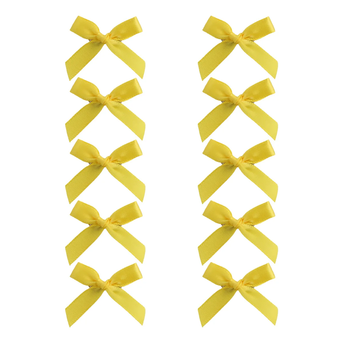 Pack of 10 Adorable Mini Ribbon Bow Hair Clips for Girls - Korean Style Hairpins & Barrettes