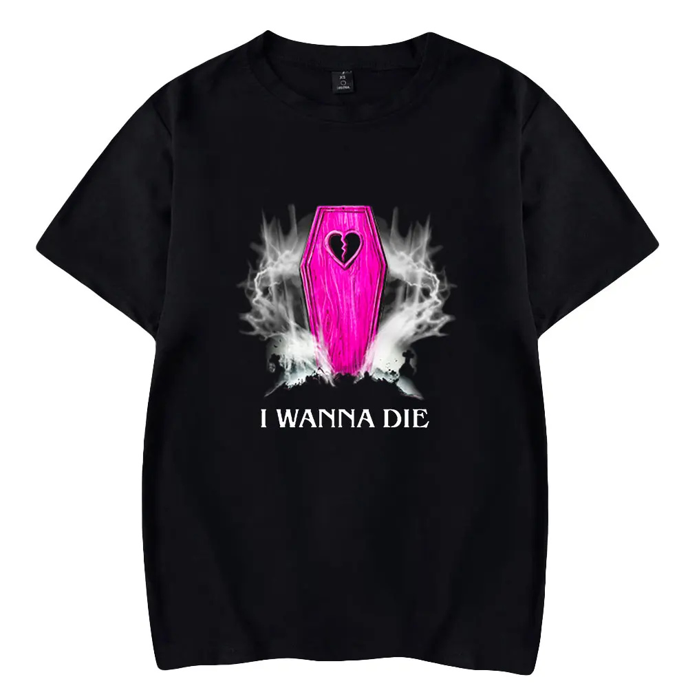 

Nessa Barrett Eu Quero Morrer T-Shirt Unisex Crewneck Manga Curta Tee Homens Mulheres Tshirt Jovem Cantor-compositor Moda Roupas