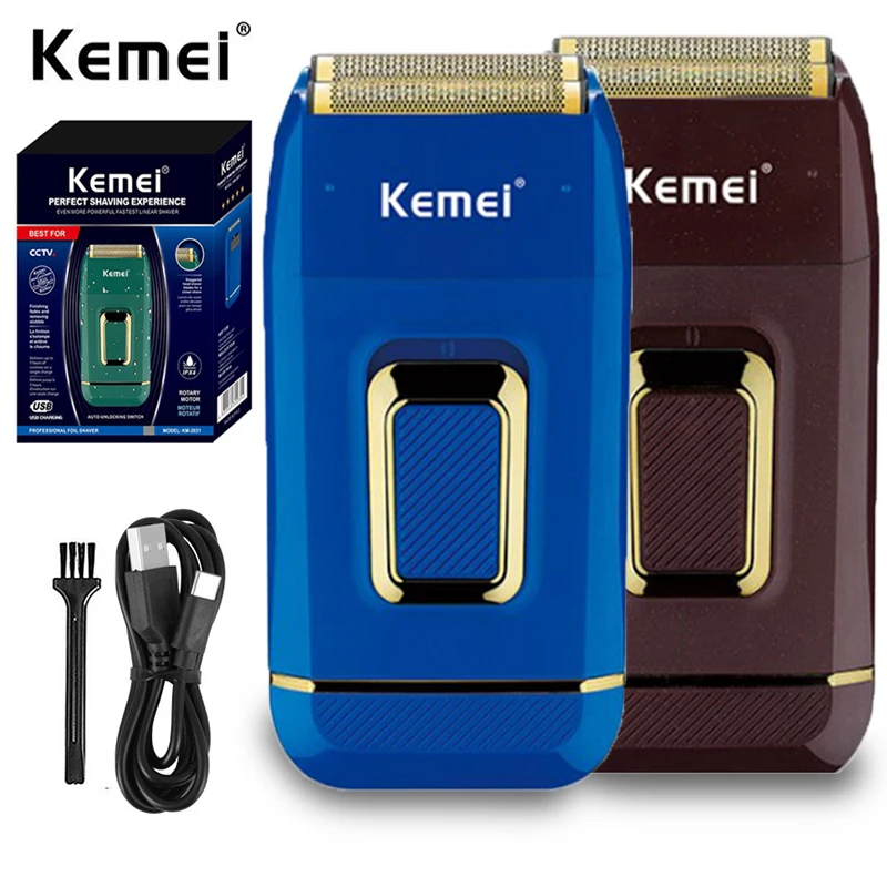 

Original Kemei Electric Shaver Hair Beard Stubble Facial Electric Razor For Men Bald Head Shaving Tool Machine Rechargeable