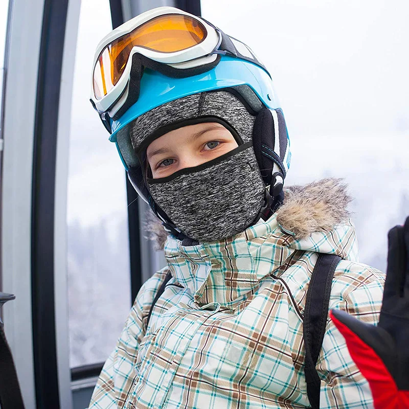 Cagoule Hiver Enfant 3-en-1 - Masque Ski, Capuche Polaire, Tour De Cou - Garçons Filles 4-12 Ans - Coupe-vent