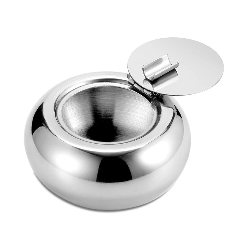 Ashtray Stainless Steel Simple Cigarettes Tray Tabletop Office Decoration Gifts