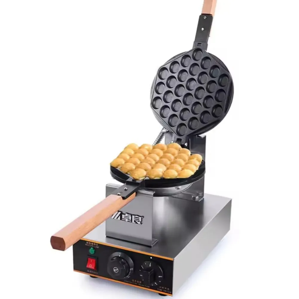 Commercial Bubble Waffle Maker Professional Automatic Electric for Snack Shop High Capacity Non-Stick Easy Clean