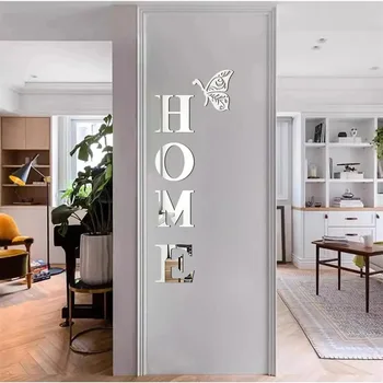 HOME Home Logo 3D Mirror Wall Sticker, Entrance Decoration, Home Decoration 2