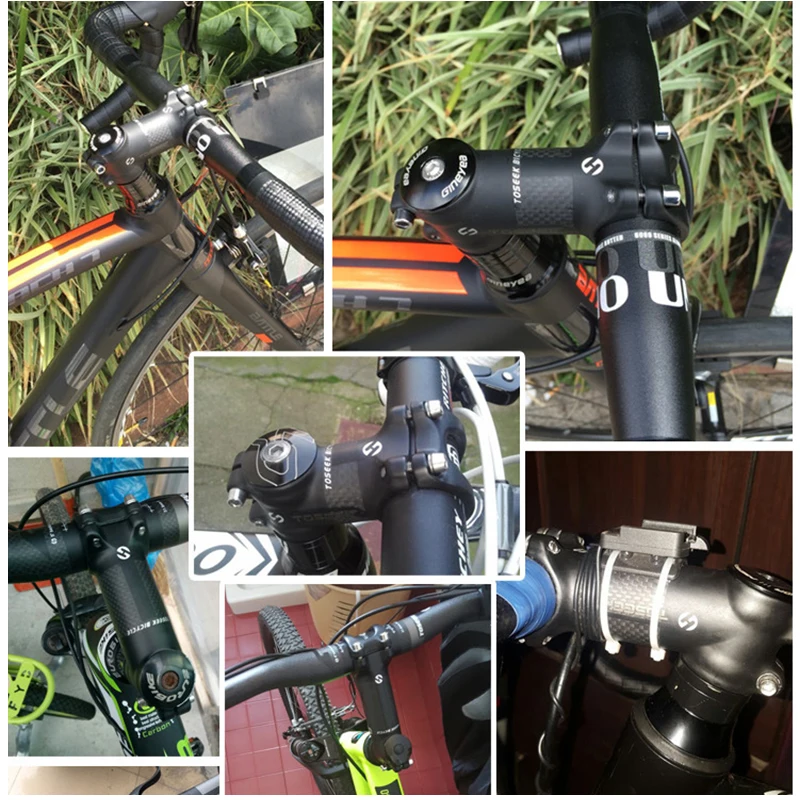Bicycle Stem TOSEEK Bicycle Handlebar Stem Carbon Aluminum Road MTB Bike Stem Ultralight 31.8 MTB Power 6/17degree Bike Table Cycling Part