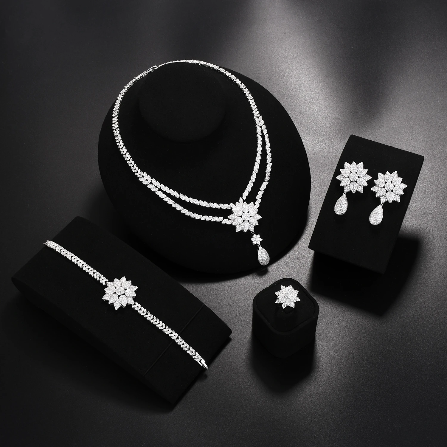 

Fashion accessories engagement jewelry bride jewelry set gifts for women's holiday added 4 kinds of wedding joy