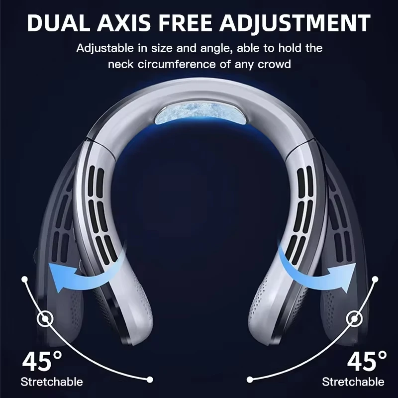 Neck Fan Xiaomi MIJIA 8000mAh Hanging USB Portable Bladeless Mini Rechargeable Mute LED Digital Display Electric Air Cooler