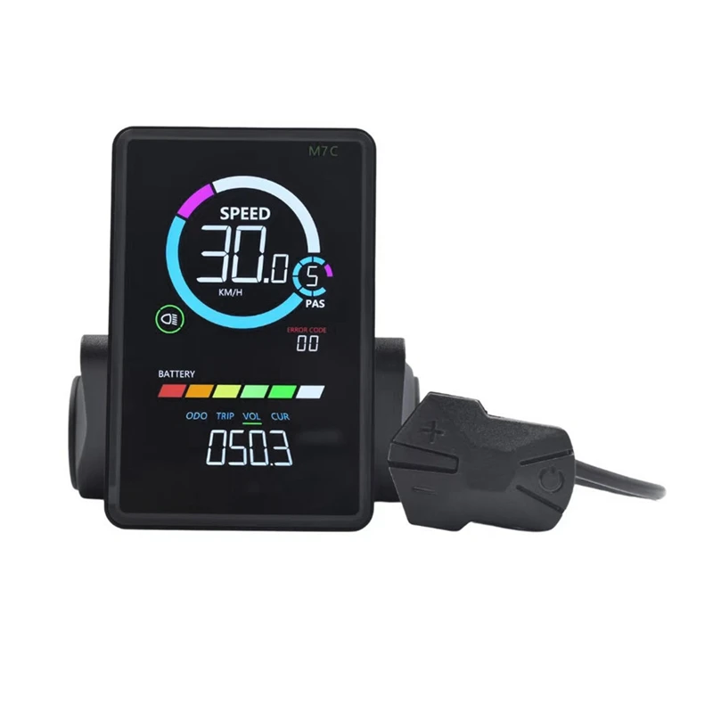M7C-2 Electric Bike LCD Display Meter 24V 36V 48V 60V E Scooter LCD Panel With USB UART For Mountain Electric Bike