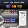 24" Undercounter Refrigerator, 2 Drawer Built-in Beverage Refrigerator with Touch Panel, 5.3 Cu.ft. Under Counter Fridge 4