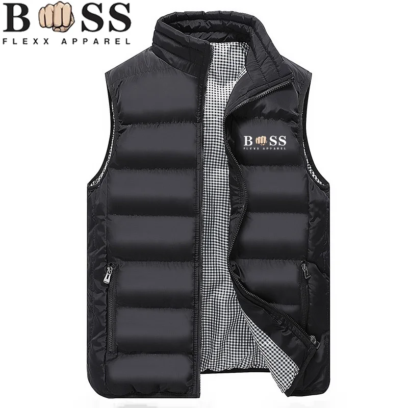 

2024High Quality Brand Coats Vest Jacket Men's Fall and Winter Casual Comfortable Sleeveless Solid Color Thickened Cotton Jacket