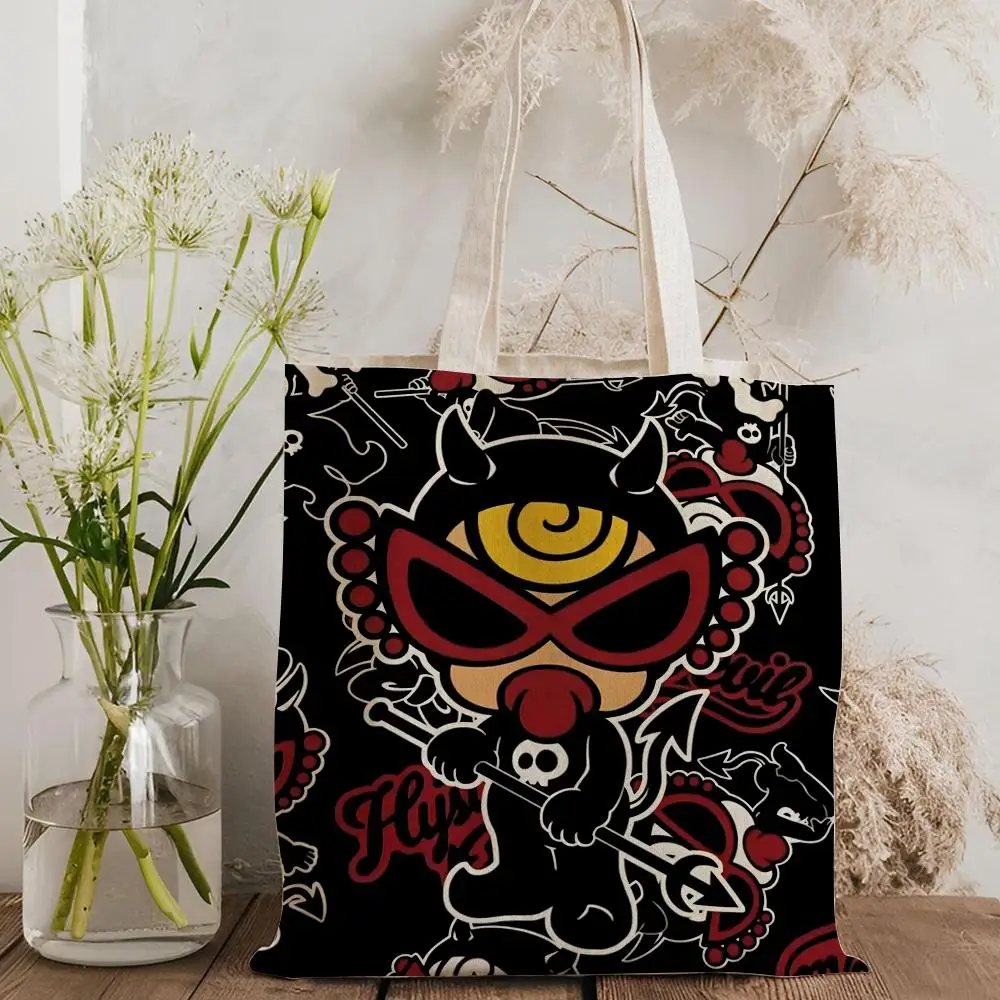 Japan Luxury H-Hysteric M-Mini Aufbewahrungstaschen, doppelseitig bedruckte Canvas-Tragetasche, modische Damen-Umhängetasche mit großem Fassungsvermögen – Detail 6