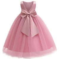 Nouvelle robe de demoiselle d'honneur de luxe pour filles de 8 à 12 ans, robe à col en V, longue, transparente, costume de fête, costume de carnaval 1