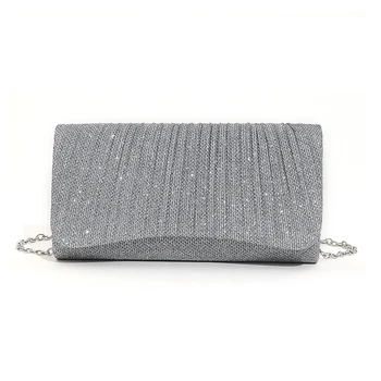 Borsa da sera con busta scintillante di lusso per feste da donna, pochette da sposa, borsa a tracolla con catena lucida personalizzata, borse per la cena da donna