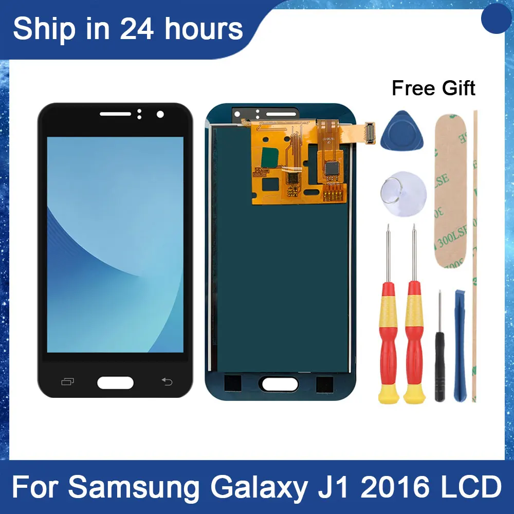 

Сенсорный ЖК-дисплей 4,5 ''для Samsung Galaxy J1 2016, сменный ЖК-экран с цифровым преобразователем в сборе для J120, J120F, J120H