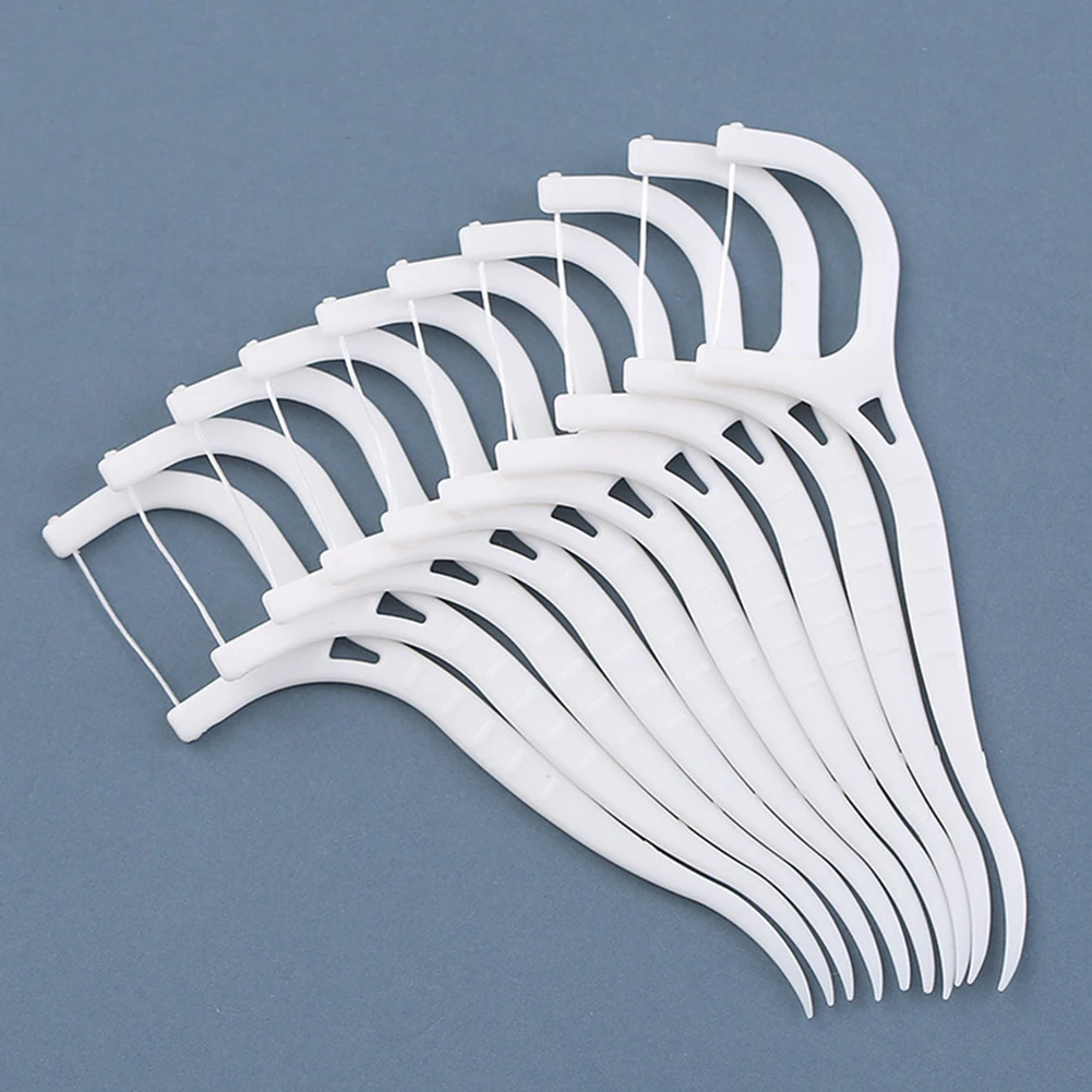 Disposable Dental Floss Oral Hygiene Pick Stick Flosser Teeth Stain Cleaning Toothpick Interdental Brush For Travel 50Pcs/box dental floss stick dental floss sticks dental cleaning tools