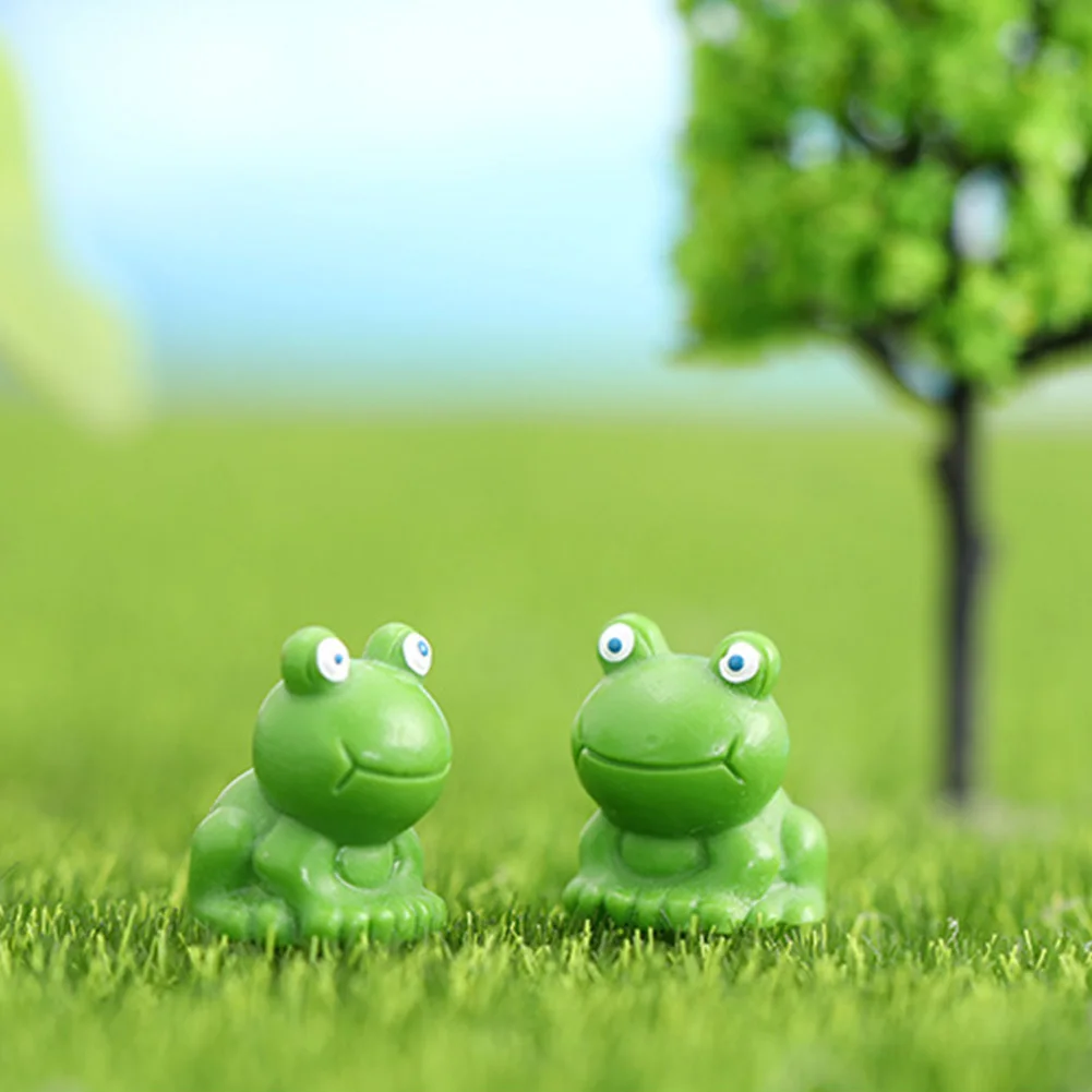50/100/200Pcs Mini Figurine Di Rana In Resina Cute Garden Moss Landscape Ornaments Cartoon Mini Garden Frog Ornaments For Outdoor Lawn