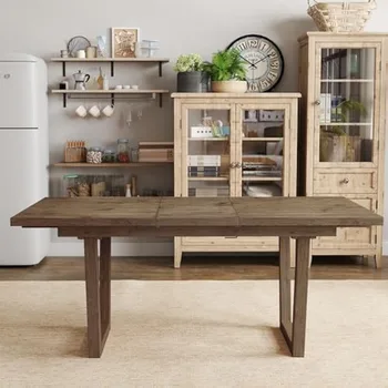 Farmhouse Dining Table for 6 8, 55 5