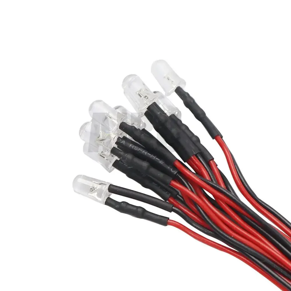ตัวเลือกสินค้า 10 ชิ้น 3 มิลลิเมตร 5 มิลลิเมตร 3 โวลต์ - 12 โวลต์ไฟ Led สีแดงสีขาวสีเหลืองสําหรับ 1/10 Rc Crawler รถ Traxxas Trx4 G63 Axial Scx10 D90 D110 Rgt Hsp Yikong