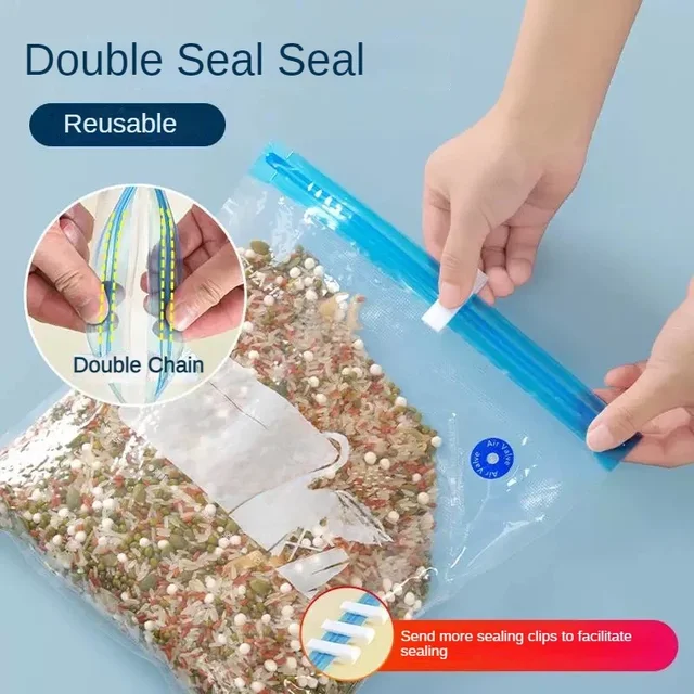 1-20 pièces sac de conservation sous vide alimentaire sac alimentaire sous vide sac de conservation sous vide sac de Compression alimentaire sac scellé au réfrigérateur 4