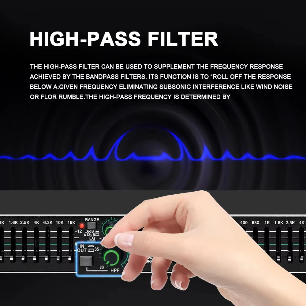 EQ215S Balanced Adjustment Audio Device 15 Band Graphic Equalizer Power Equalizer Digital Audio Sound Processor
