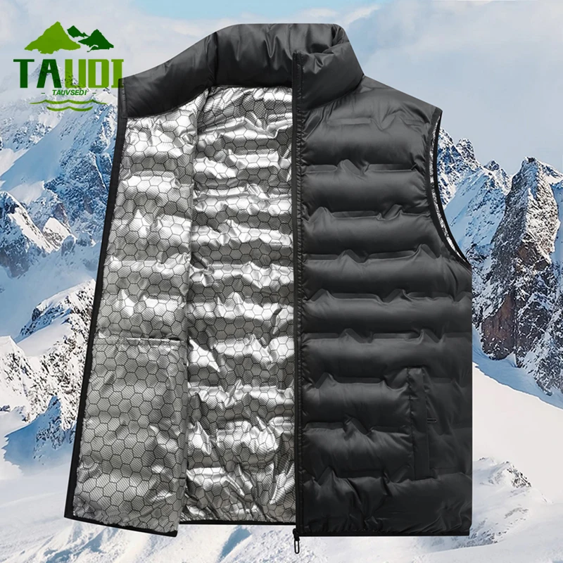 Veste sans manches homme hiver chaude grande taille 7XL 8XL pour pêche et plein air