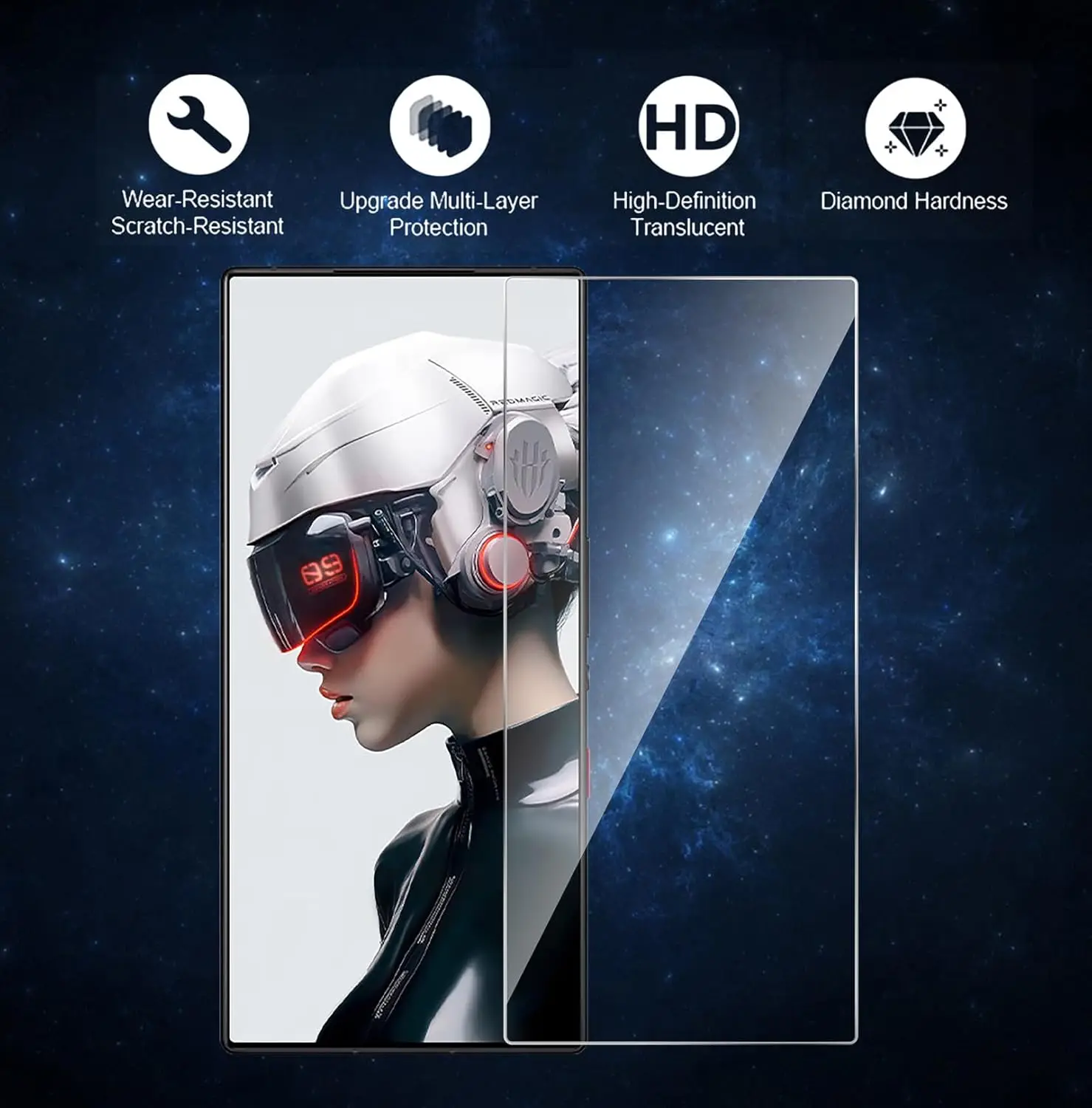 Premium Tempered Glass Screen Protector, 2/4 Pack