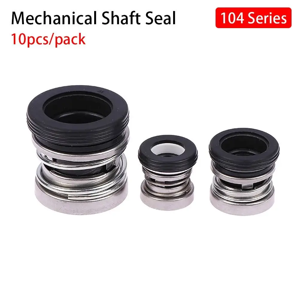 Description Picture 2 of item10Pcs/set Ceramic Graphite Mechanical Shaft Seal 12 15 18 20 25mm Rubber Water Pump Seal Ring CE/CA/NBR Spring 104 Series