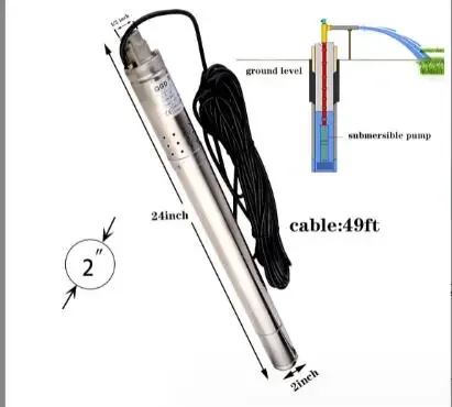 

High Lift 50mm diameter submersible well pump submersible deep well pump High Pressure Deep Well Pump