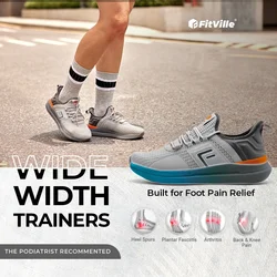 Fitville Women's Running Shoes Lightweight Sneakers Breathable Outdoor Sports Wide Shoes Female  for Swollen Feet Pain Relief