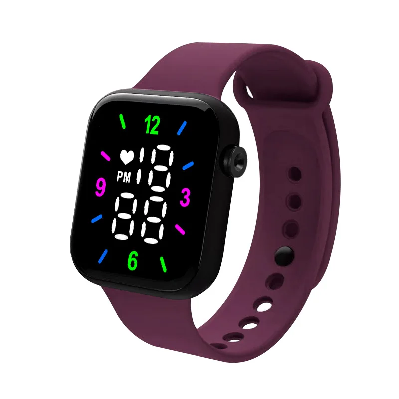LED Square Light Electronic Watch Innovative Fashion Outdoor Sports Student Electronic Watch College Style Reloj Mujer
