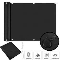 Enhanced Balcony Privacy Screen with UV Protection - Weatherproof and Waterproof Windscreen - 0.9X6M (Black)