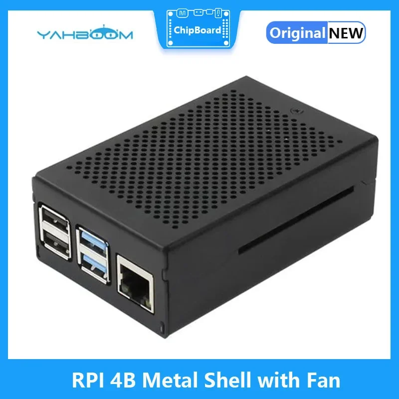 

Raspberry Pi 4th Generation 4B Metal Chassis With Fan Protection Aluminum Alloy Raspberry Pi Comes With Heat Sink