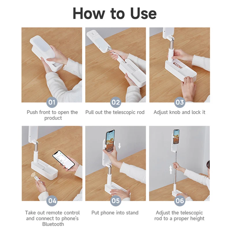 Selfie Stand Cell Phone Holder Retractable Wireless Bluetooth Live Broadcast Video Stand Dimmable LED Fill Light selfie stick tripod mobile phone holder gimbal stabilizer vlogging kit