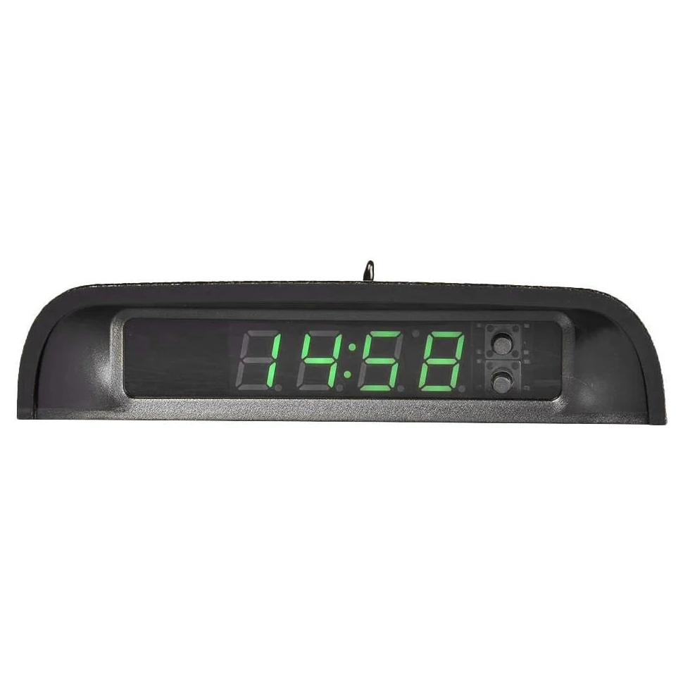 

Автомобильные часы с ночным дисплеем, термометром, Автоматические цифровые часы на солнечной батарее, 24 часа в сутки